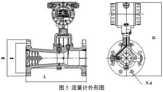 DN50旋進(jìn)旋渦流量計(jì)外形圖
